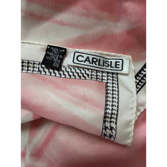 Carlisle 100% Silk Square Scarf 34x34 Pink Abstract Print Designer Accessory - Picture 8 of 13
